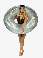 Glitter 48" Jumbo Beach and Pool Tube with Silver Glitter