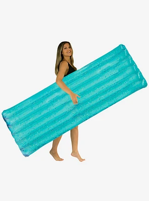 Deluxe Glitter Pool Raft with Aqua Glitter