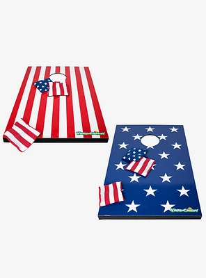 Americana Stars and Stripes Wooden Cornhole Set