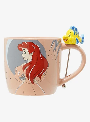 Disney The Little Mermaid Ariel & Flounder Mug & Stirrer