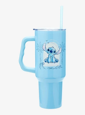 Disney Lilo & Stitch Portrait Stitch Blue Steel Tumbler with Handle