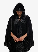 Cosmic Aura Black Velvet Girls Reversible Hooded Cape