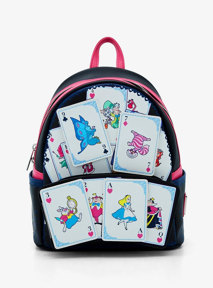 Loungefly Disney Alice in Wonderland Character Playing Cards Mini Backpack - BoxLunch Exclusive