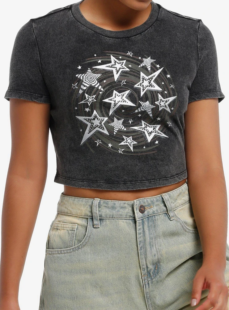 Social Collision Spiral Star Rhinestone Girls Baby T-Shirt