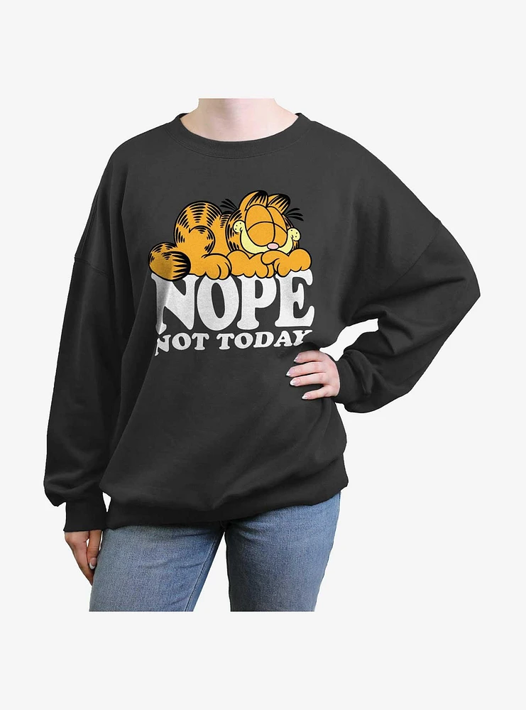 Garfield Nope Not Today Womens Oversized Sweatshirt