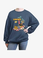 Garfield Cat On The Beach Womens Oversized Sweatshirt