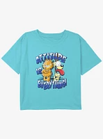 Garfield Attitude Is Everything & Odie Youth Girls Boxy Crop T-Shirt