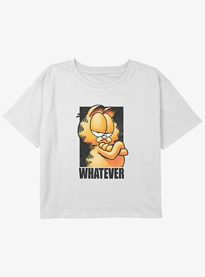 Garfield Whatever Youth Girls Boxy Crop T-Shirt