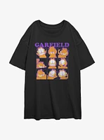 Garfield Facial Expressions Grid Womens Oversized T-Shirt