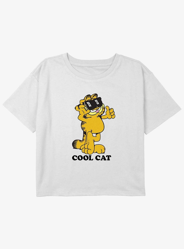 Garfield Cool Cat Youth Girls Boxy Crop T-Shirt