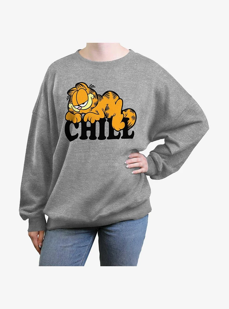 Garfield Chill Cat Womens Oversized Sweatshirt