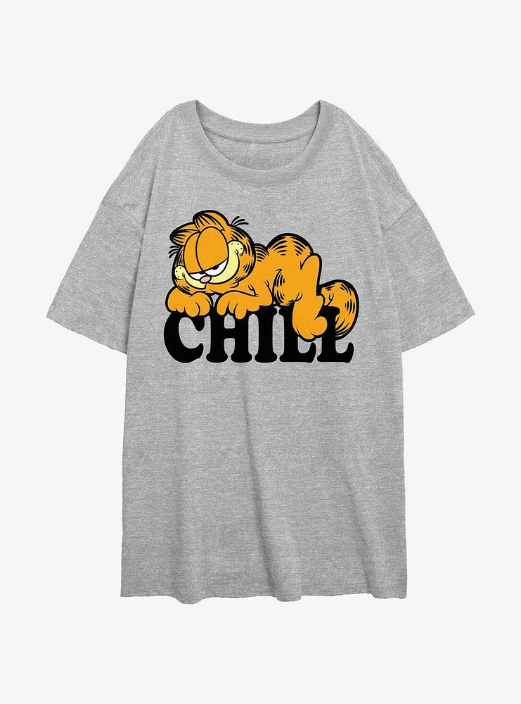 Garfield Chill Cat Womens Oversized T-Shirt