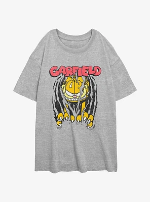 Garfield Claws Rippin' Womens Oversized T-Shirt