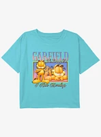 Garfield The Grumpy Cat Vibe Youth Girls Boxy Crop T-Shirt