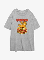 Garfield King Of Lasagna Womens Oversized T-Shirt