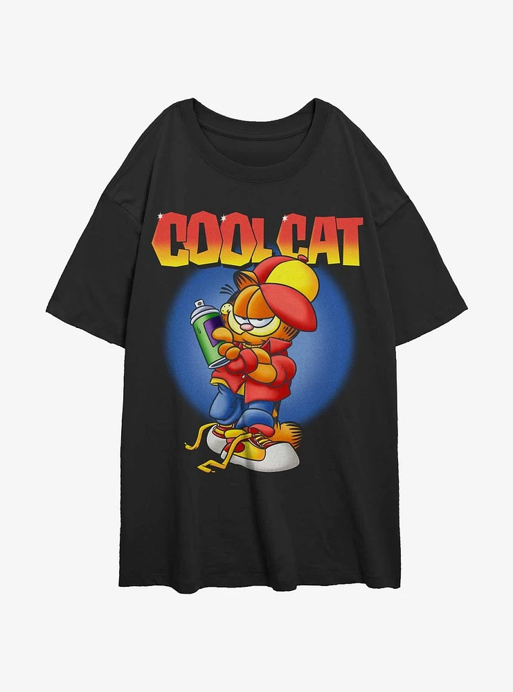 Garfield One Cool Cat Womens Oversized T-Shirt