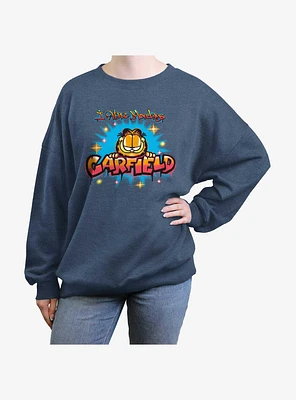 Garfield Airbrushed I Hate Mondays Womens Oversized Sweatshirt