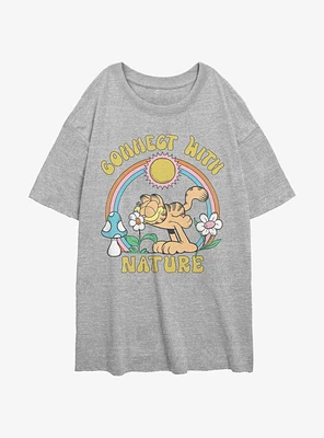 Garfield Connect With Nature Womens Oversized T-Shirt