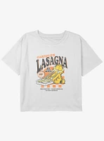 Garfield Lasagna Business Youth Girls Boxy Crop T-Shirt