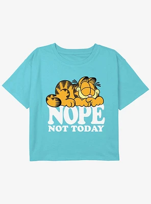 Garfield Nope Not Today Youth Girls Boxy Crop T-Shirt