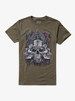 Slayer Skull Trio Green Boyfriend Fit Girls T-Shirt