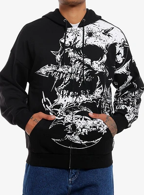 Social Collision Skull With Horns Hoodie