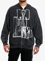 Skeleton X-Ray Mineral Wash Oversized Hoodie