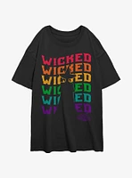 Wizard Of Oz Wicked Rainbow Repeat Womens Oversized T-Shirt