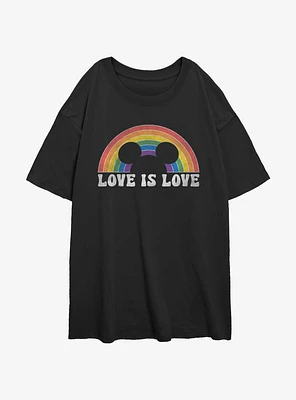 Disney Mickey Mouse Love Is Womens Oversized T-Shirt