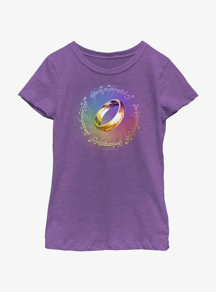 The Lord Of Rings One Ring Rainbow Youth Girls T-Shirt