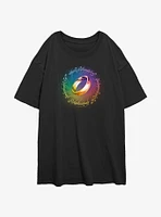 The Lord Of Rings One Ring Rainbow Womens Oversized T-Shirt