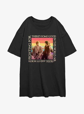 The Lord Of Rings Rainbow There's Some Good Womens Oversized T-Shirt