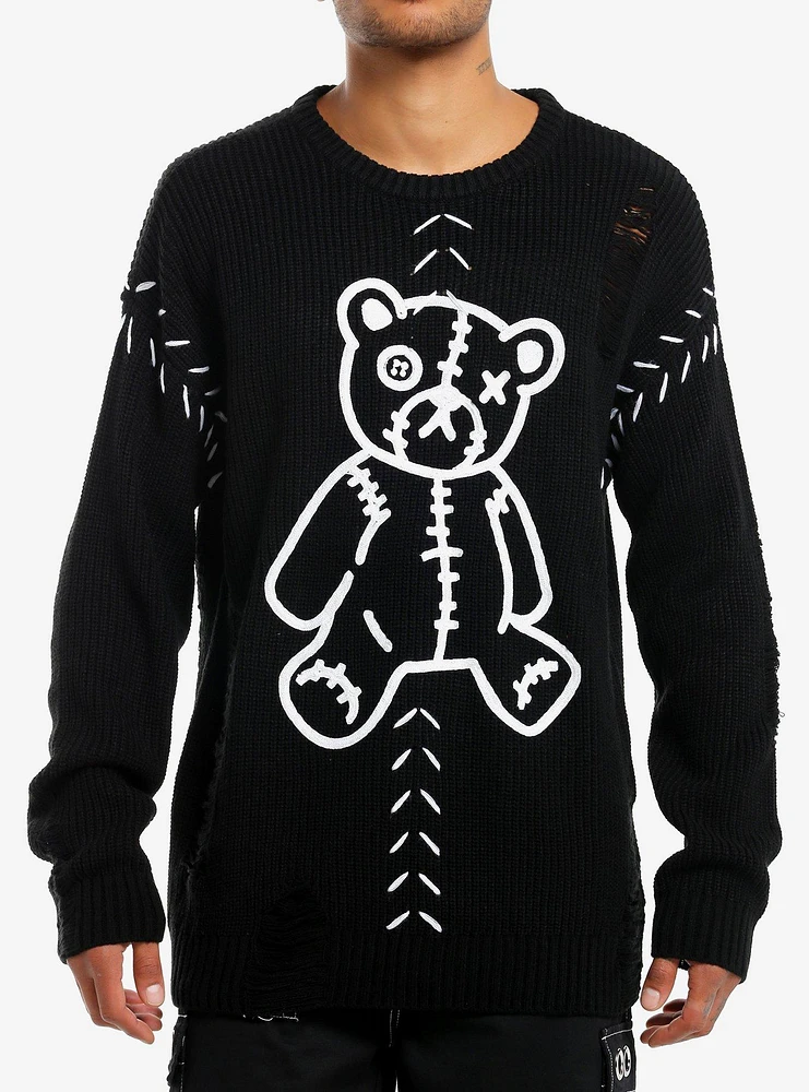 Teddy Bear Stitch Destructed Sweater