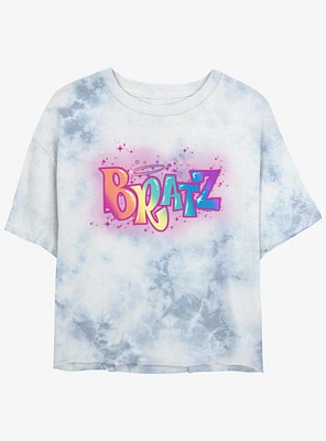 Bratz Rainbow Logo Womens Tie-Dye Crop T-Shirt