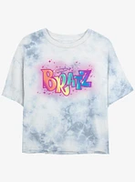 Bratz Rainbow Logo Womens Tie-Dye Crop T-Shirt