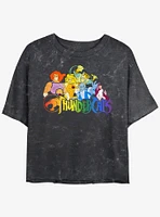 Thundercats Rainbow Cats Womens Mineral Wash Crop T-Shirt