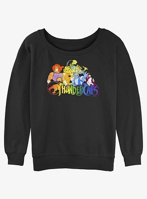 Thundercats Rainbow Cats Womens Slouchy Sweatshirt