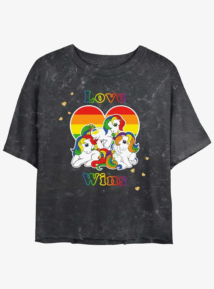 My Little Pony Love Wins Womens Mineral Wash Crop T-Shirt