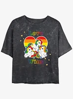 My Little Pony Love Wins Womens Mineral Wash Crop T-Shirt