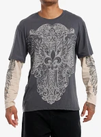 Winged Fleur-De-Lis Twofer Long-Sleeve T-Shirt