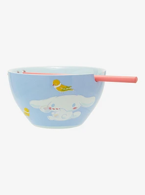 Sanrio Cinnamoroll Bubble Blue Ramen Bowl with Chopsticks