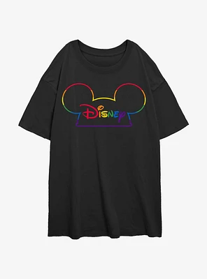 Disney Mickey Mouse Prideful Ears Girls Oversized T-Shirt