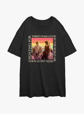 the Lord of Rings Some Good Rainbows Girls Oversized T-Shirt