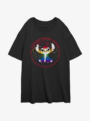 Disney Lilo & Stitch Ohana Pride Girls Oversized T-Shirt