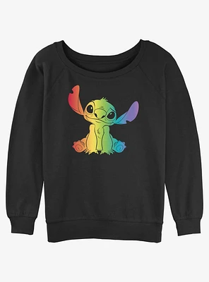 Disney Lilo & Stitch Rainbow Girls Slouchy Sweatshirt