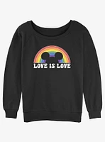 Disney Mickey Mouse Love Is Rainbow Girls Slouchy Sweatshirt