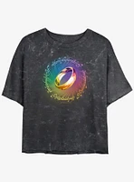 the Lord of Rings Rainbow Ring Girls Mineral Wash Crop T-Shirt
