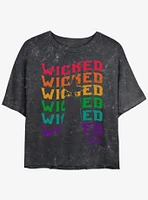 The Wizard Of Oz WB Wavy Wicked Silhouette Girls Mineral Wash Crop T-Shirt