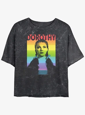 The Wizard Of Oz WB Dorothy Rainbow Girls Mineral Wash Crop T-Shirt
