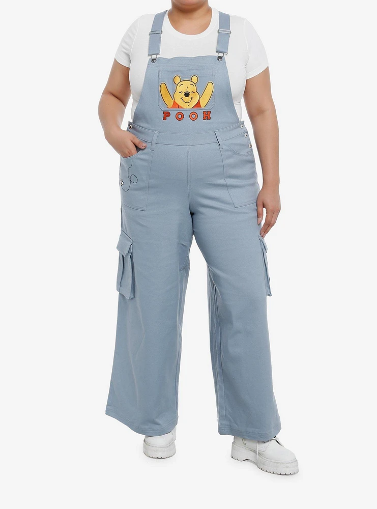 Disney Winnie The Pooh Embroidered Cargo Girls Overalls Plus